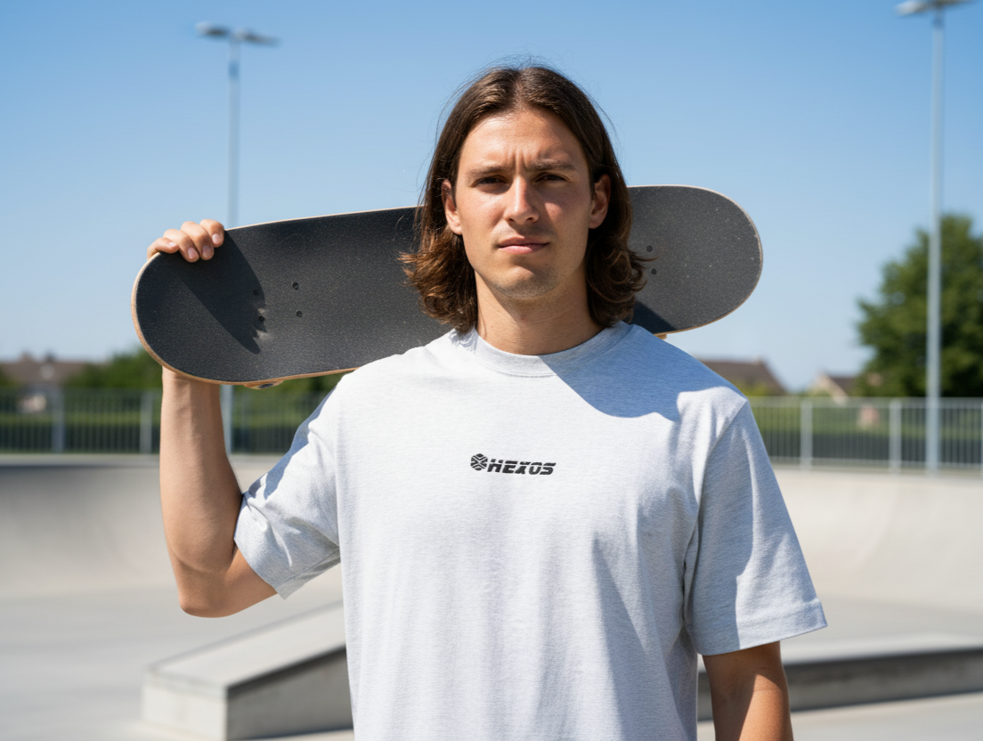 The Hexagon Tee - Heather Grey