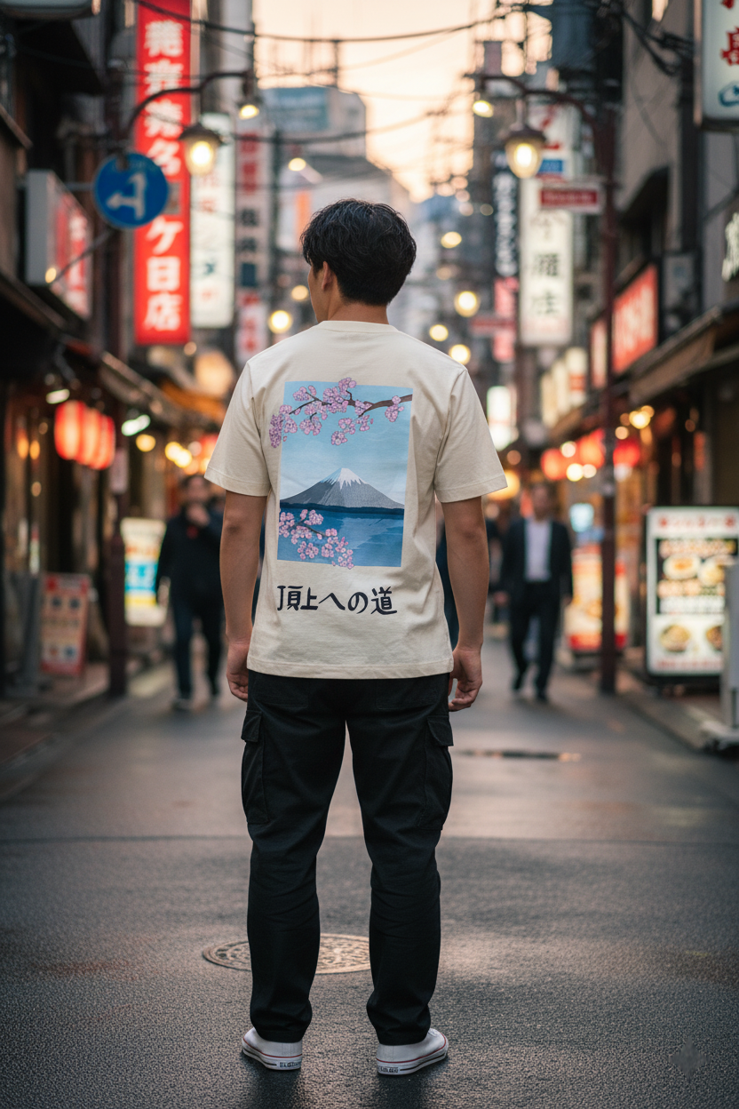 Edo Era Fuji Tee - Natural