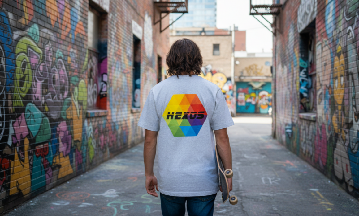 The Hexagon Tee - Heather Grey