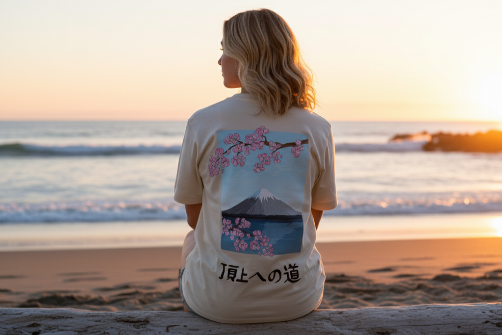 Edo Era Fuji Tee - Natural